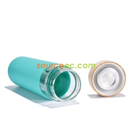 Customization Glass with Bamboo Lid Corporate Gifts