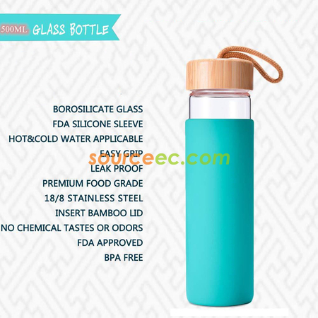Customization Glass with Bamboo Lid Corporate Gifts
