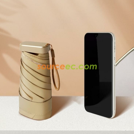 Customization Mini Sunshade Pocket Gold Plastic Sun Umbrella Corporate Gifts