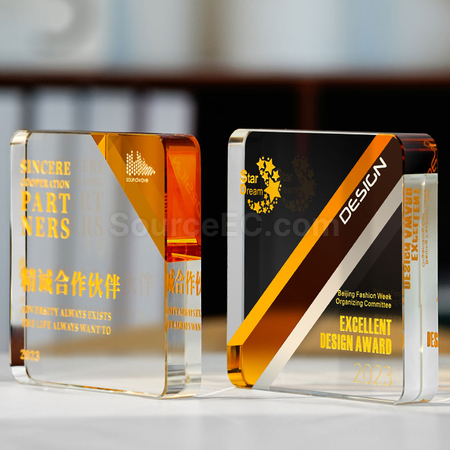 Customization Two Colour Crystal Trophy Corporate Gifts
