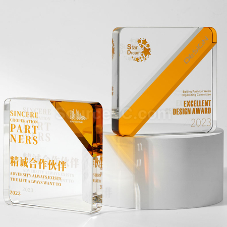 Customization Two Colour Crystal Trophy Corporate Gifts