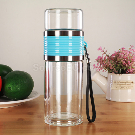 Customization Portable Glass Mug with Infuser Corporate Gifts