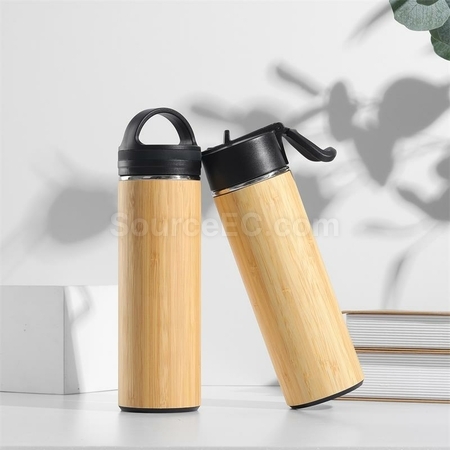 Customization Portable Bamboo Shell Thermos Cup With Cover Corporate Gifts