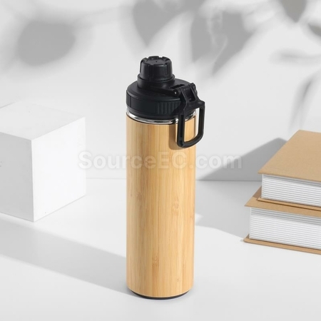 Customization Portable Bamboo Shell Thermos Cup With Cover Corporate Gifts
