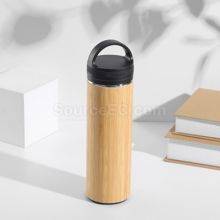 Customization Portable Bamboo Shell Thermos Cup With Cover Corporate Gifts