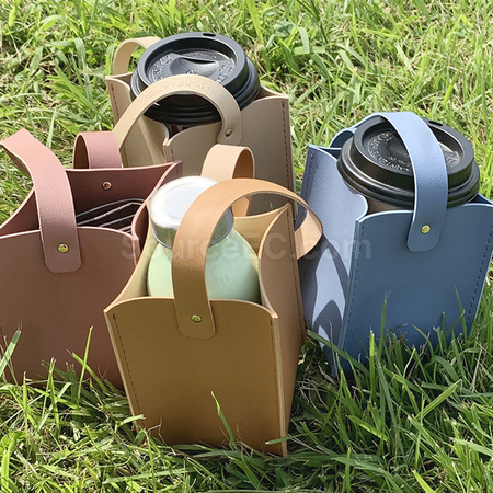 Customization Portable Leather Cup Cover Corporate Gifts