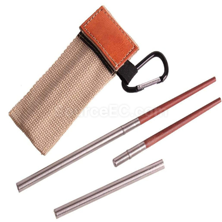 Customization Camping Folding Chopsticks Leather Case Corporate Gifts