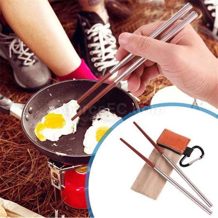 Customization Camping Folding Chopsticks Leather Case Corporate Gifts