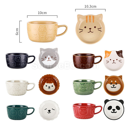 Customization Kawaii Japanese Mug with Lid Corporate Gifts