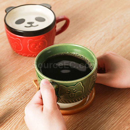 Customization Kawaii Japanese Mug with Lid Corporate Gifts