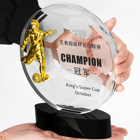 Customization FootBall Crystal Trophy Corporate Gifts