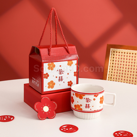 Customization Happy Towel and Coffee Cup Set Corporate Gifts