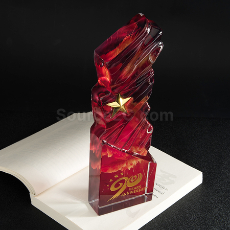 Customization Water Wave Crystal Trophy Corporate Gifts