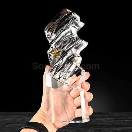 Customization Water Wave Crystal Trophy Corporate Gifts