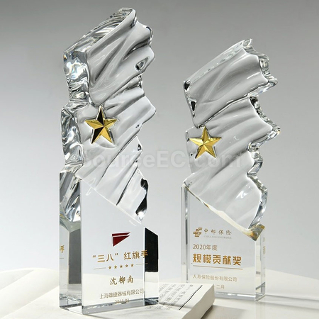 Customization Water Wave Crystal Trophy Corporate Gifts