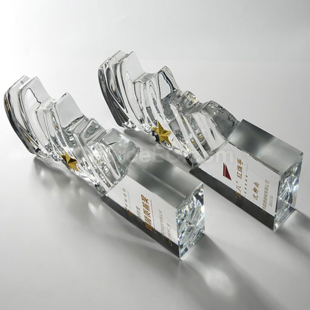 Customization Water Wave Crystal Trophy Corporate Gifts