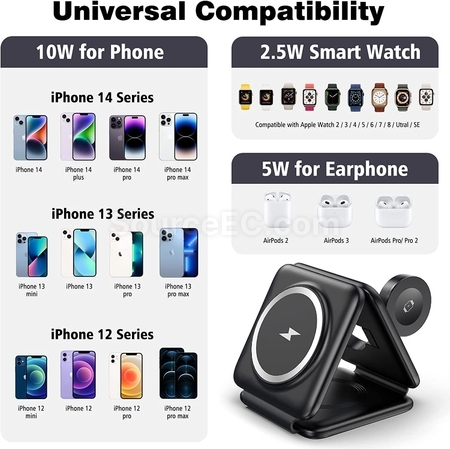 Customization Foldable 3 in 1 Charging Station Corporate Gifts