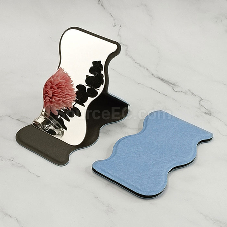 Customization Stainless Steel Mirror with PU Cover Corporate Gifts