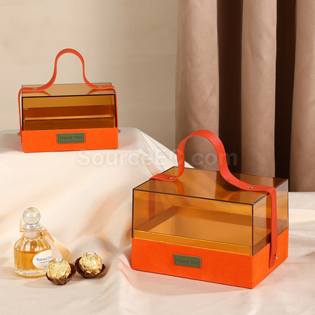 Customization Transparent Acrylic Portable Gift Box Corporate Gifts