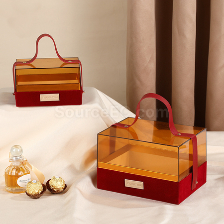 Customization Transparent Acrylic Portable Gift Box Corporate Gifts