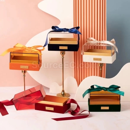 Customization Tie-Bow Acrylic Portable Gift Box Corporate Gifts