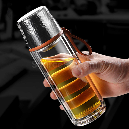 Customization 350ML Portable Glass Bottle with Infuser Corporate Gifts
