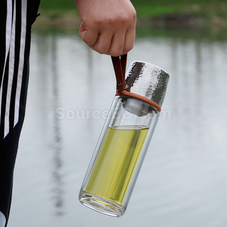 Customization 350ML Portable Glass Bottle with Infuser Corporate Gifts
