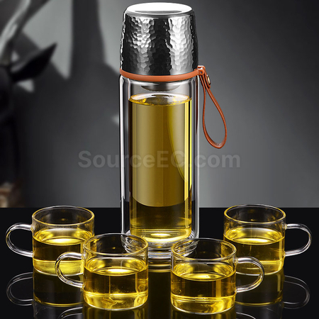 Customization 350ML Portable Glass Bottle with Infuser Corporate Gifts