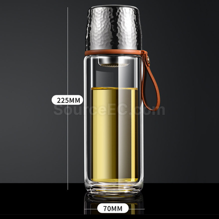 Customization 350ML Portable Glass Bottle with Infuser Corporate Gifts