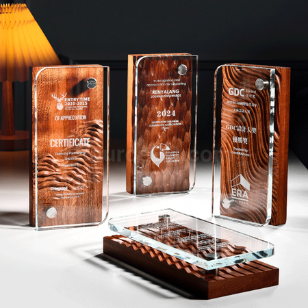 Wood Crystal Trophy