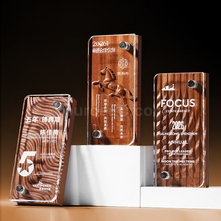 Customization Wood Crystal Trophy Corporate Gifts