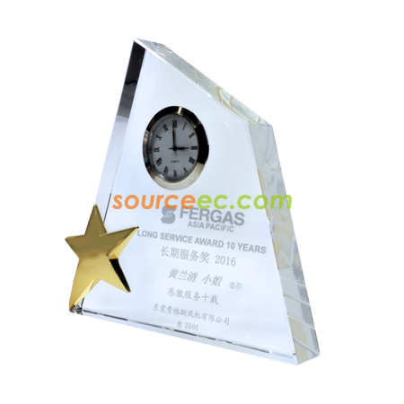 Customization Clock Crystal Trophy Corporate Gifts