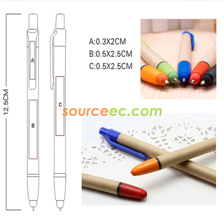 Customization Recycled Paper Stylus With Ballpoint Pen Corporate Gifts