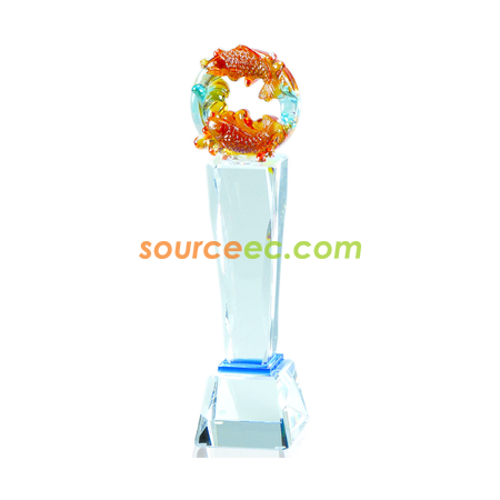 Colored Glaze Crystal Trophies