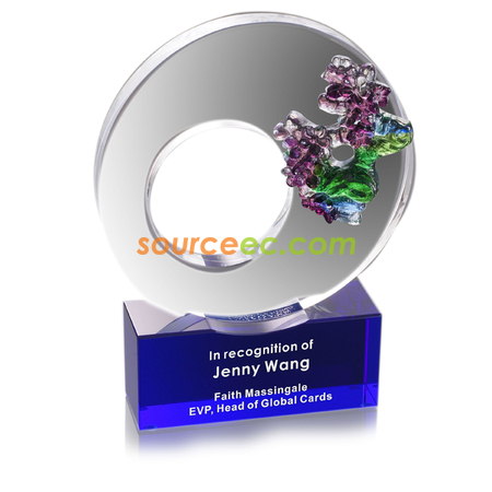 Customization Colored Glaze Crystal Trophies Corporate Gifts