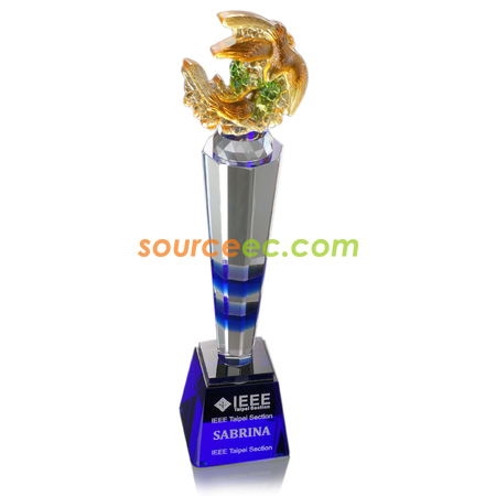 Customization Colored Glaze Crystal Trophies Corporate Gifts