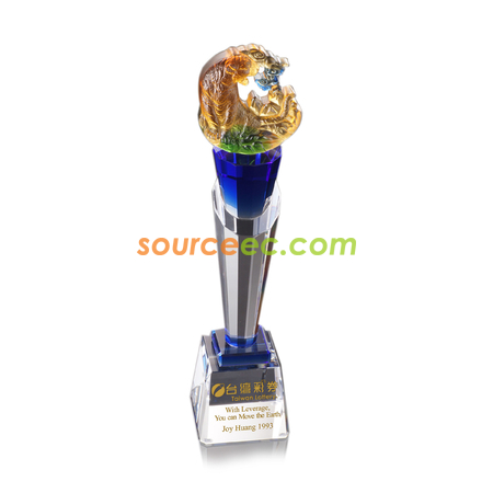 Customization Colored Glaze Crystal Trophies Corporate Gifts