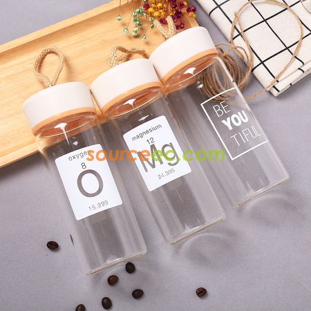 Customization 400ML Wood Grain Glass Corporate Gifts