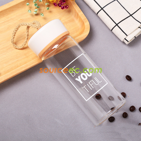 Customization 400ML Wood Grain Glass Corporate Gifts