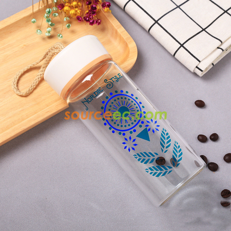 Customization 400ML Wood Grain Glass Corporate Gifts