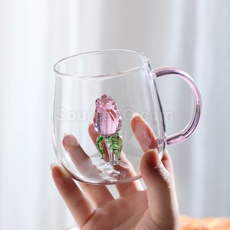 Customization 3D Three-Dimensional Small Animals And Plants Glass Water Cup Corporate Gifts