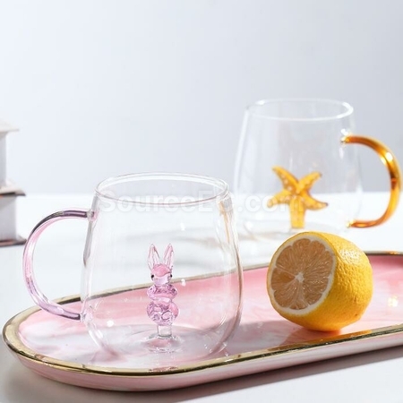 Customization 3D Three-Dimensional Small Animals And Plants Glass Water Cup Corporate Gifts