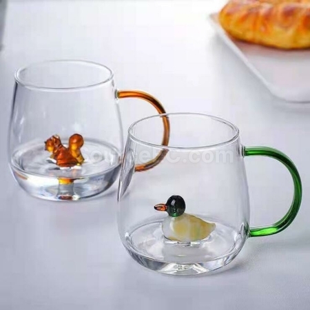 Customization 3D Three-Dimensional Small Animals And Plants Glass Water Cup Corporate Gifts