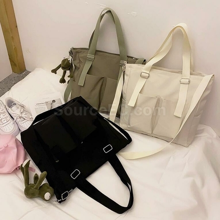 Customization Double Pocket Canvas Messenger Bag Corporate Gifts