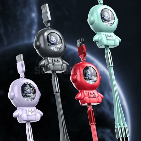 Customization Astronaut Three-In-One Charging Cable Corporate Gifts