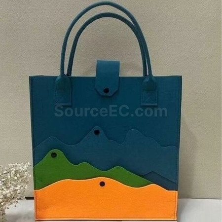 Customization Large Capacity Colorblock Mountain Felt Tote Corporate Gifts