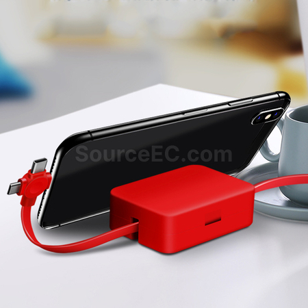 Customization Three-In-One Charging Cable With Mirror Corporate Gifts