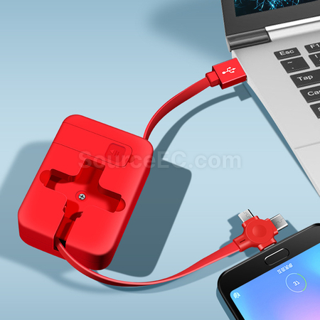 Customization Three-In-One Charging Cable With Mirror Corporate Gifts