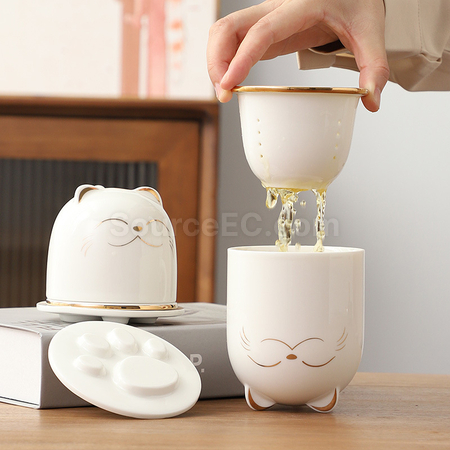 Customization Zhaocai Cat Tea Cup Corporate Gifts