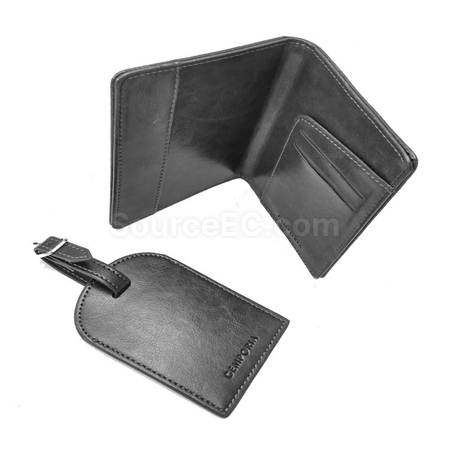 Customization PU Luggage Tag and Passport Case Gift Set Corporate Gifts